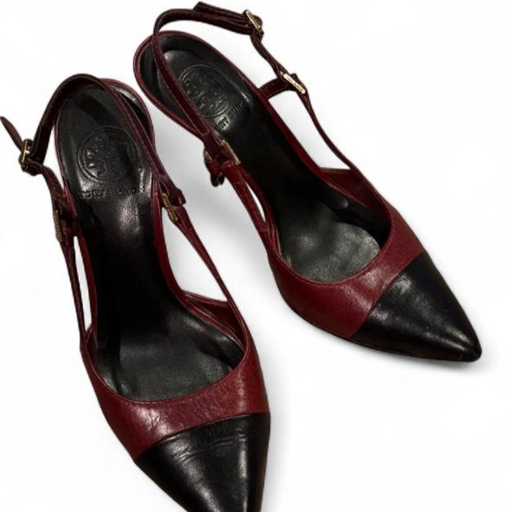 Tory Burch Burgundy Slingback Heels